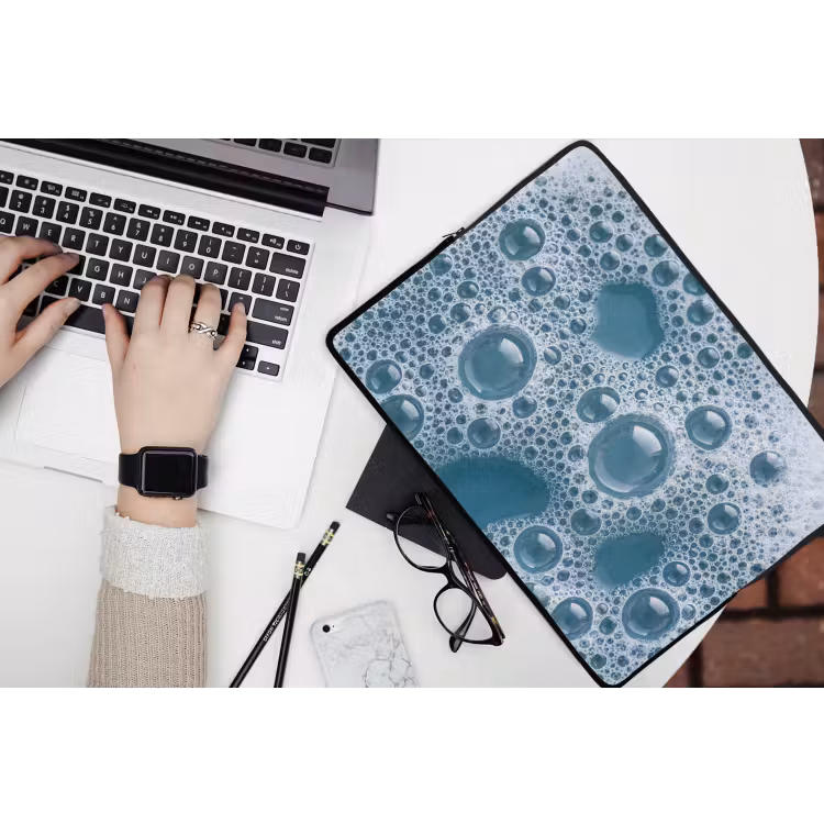 Schuim - Water - Textuur laptophoes neopreen klein -bureau