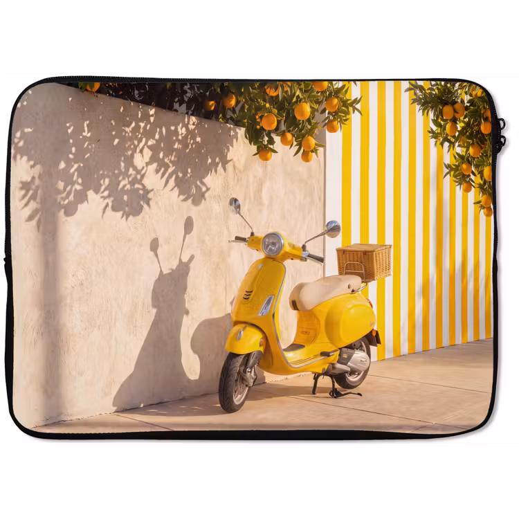 Scooter - Natuur - Zomer - Geel - Mediterraan laptophoes neopreen klein -zkaufland3dotto