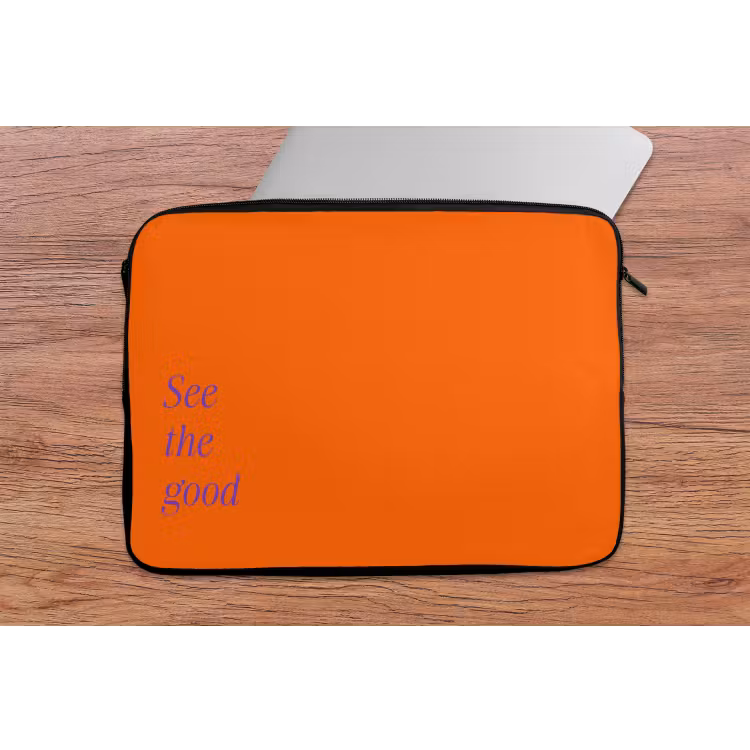 See te good - Paars - Oranje laptophoes neopreen klein -tafel