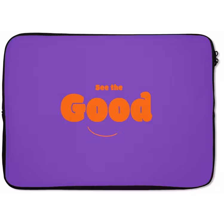 See the good - Oranje - Paars - Smiley laptophoes neopreen klein -zkaufland3dotto