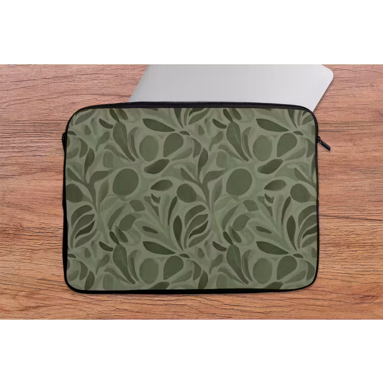 Sereen - Bladeren - Groen laptophoes neopreen klein 279 -tafel
