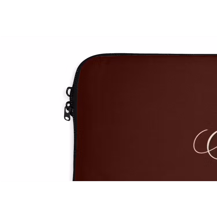 She plans she glows she achieves - Rood - Cursief laptophoes neopreen klein -detail