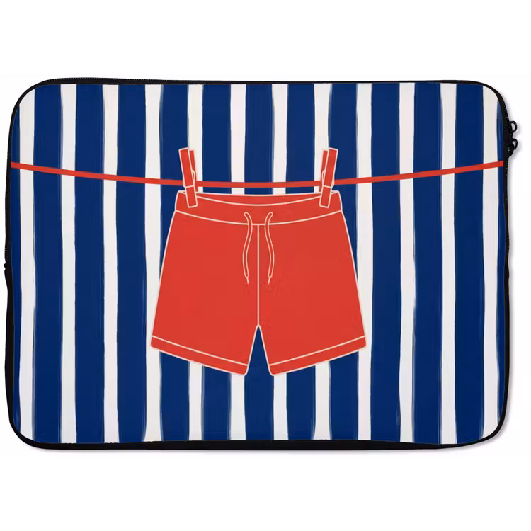 Shorts - Waslijn - Zomer - Illustratie - Rood laptophoes neopreen klein -zkaufland3dotto