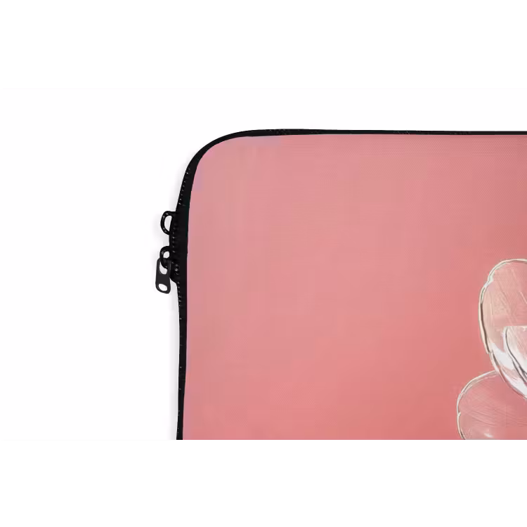 Sierlijk - Bloem - Roze - Glazen laptophoes neopreen klein -detail