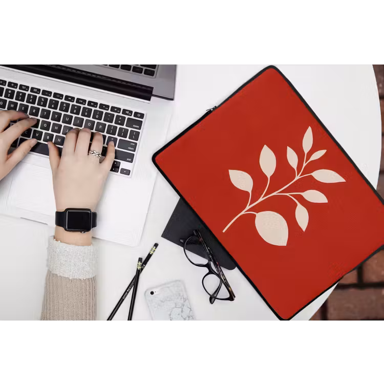 Silhouet - Bladeren - Tak laptophoes neopreen klein -bureau