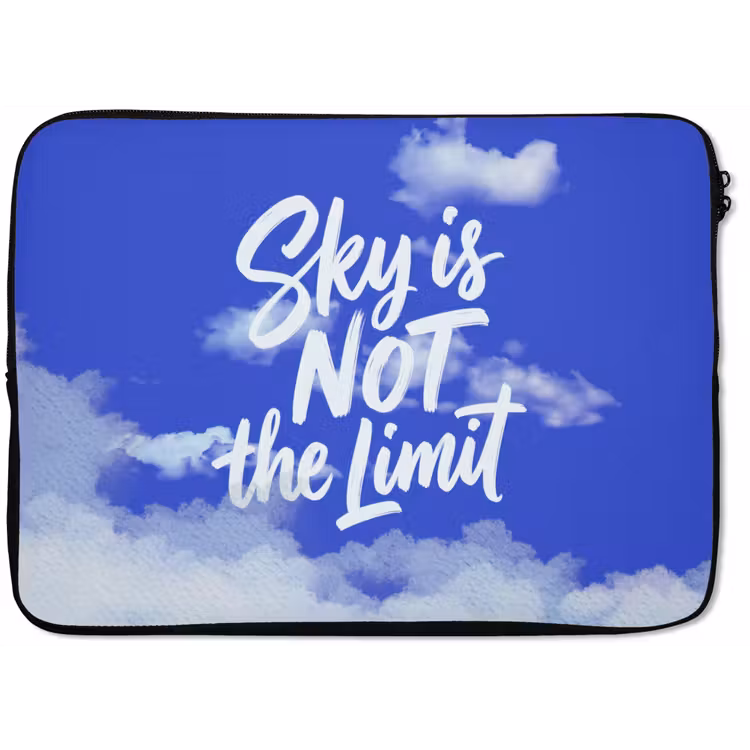 Sky is not the limit - Blauwe lucht - Wolken laptophoes neopreen klein -zkaufland3dotto