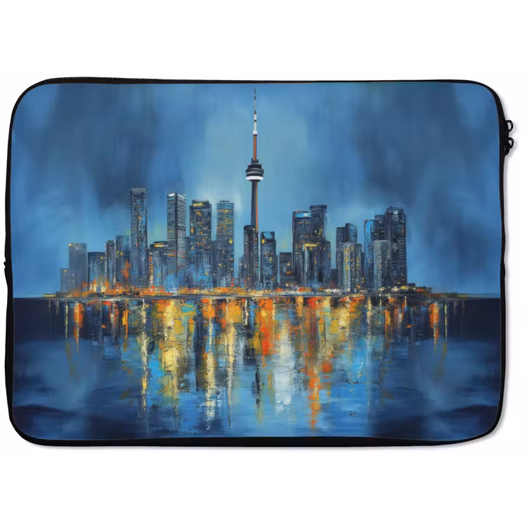 Skyline Toronto - Water - Stadslichten - Toren laptophoes neopreen klein -zkaufland3dotto