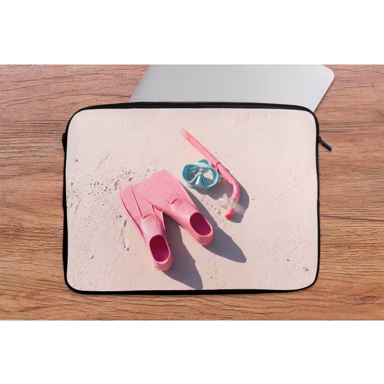 Snorkelset - Strand - Zomer - Roze laptophoes neopreen klein -tafel