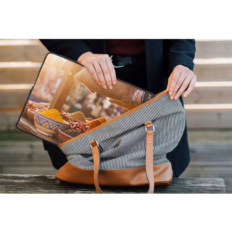 Laptophoes Specerijen - Markt - Kleurrijk - Specerijen - Markt - Kleurrijk laptophoes neopreen klein