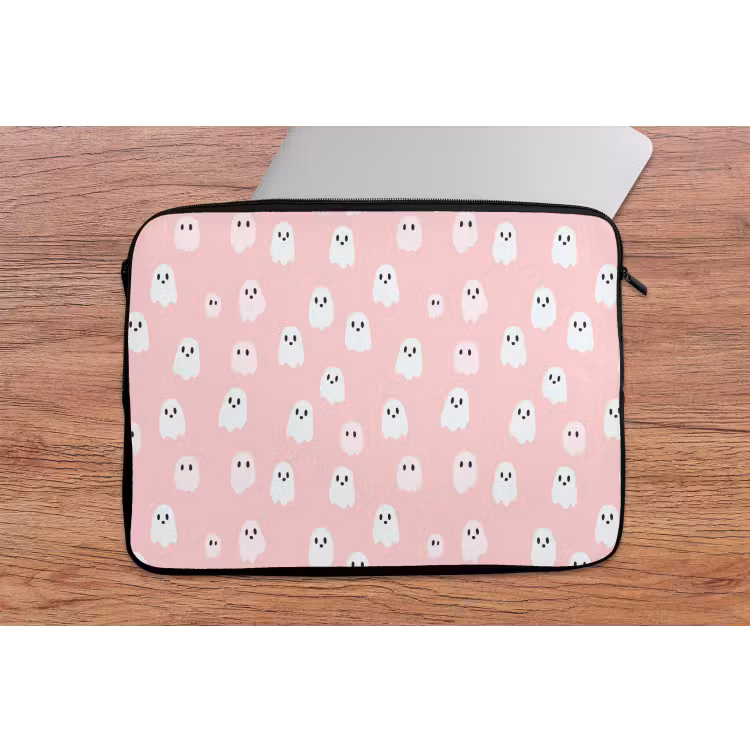 Spookjes - Patroon - Roze laptophoes neopreen klein 279 -tafel