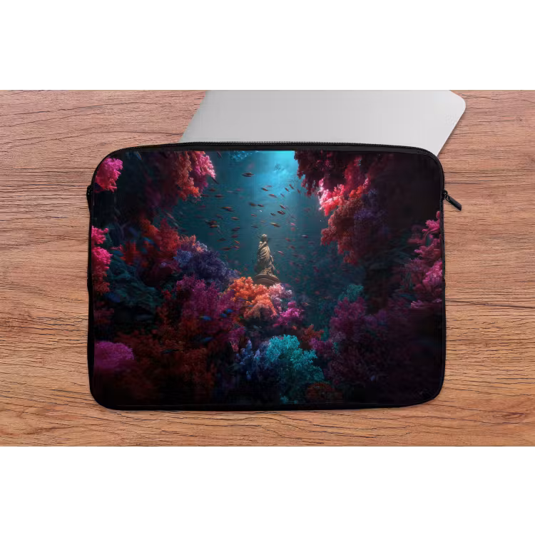 Standbeeld - Zeebodem - Koraal - Kleurrijk laptophoes neopreen klein -tafel
