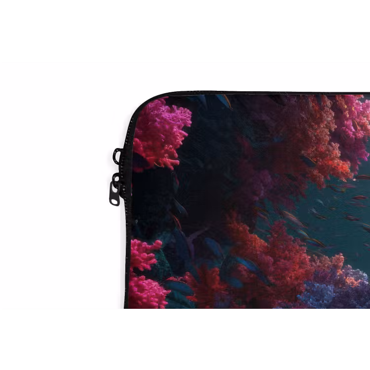 Standbeeld - Zeebodem - Koraal - Kleurrijk laptophoes neopreen klein -detail