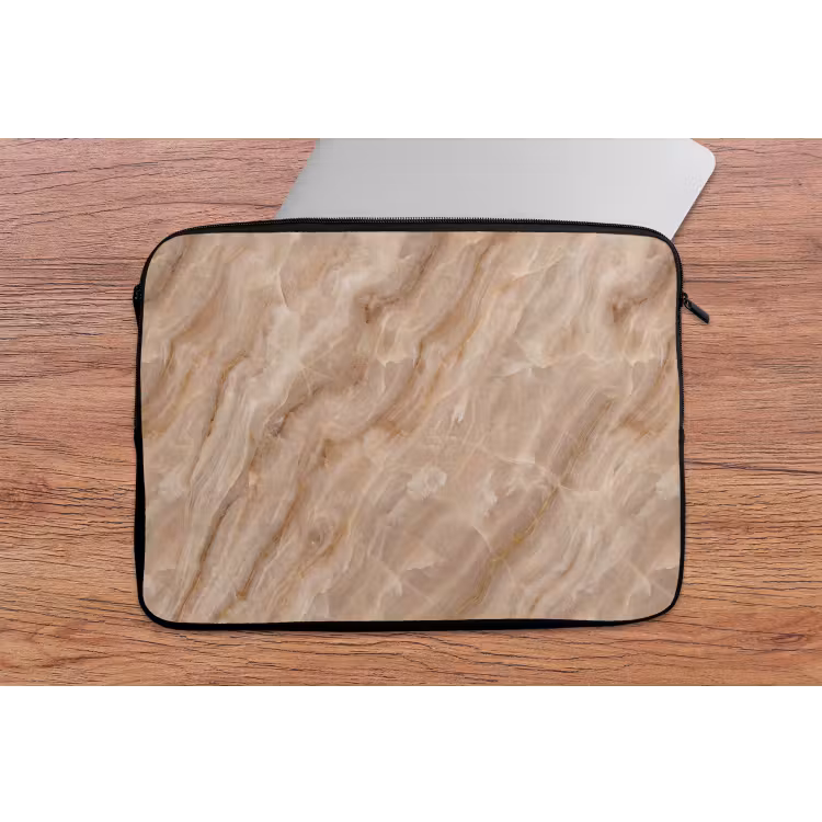 Steen - Ader - Natuur - Modern - Beige laptophoes neopreen klein -tafel