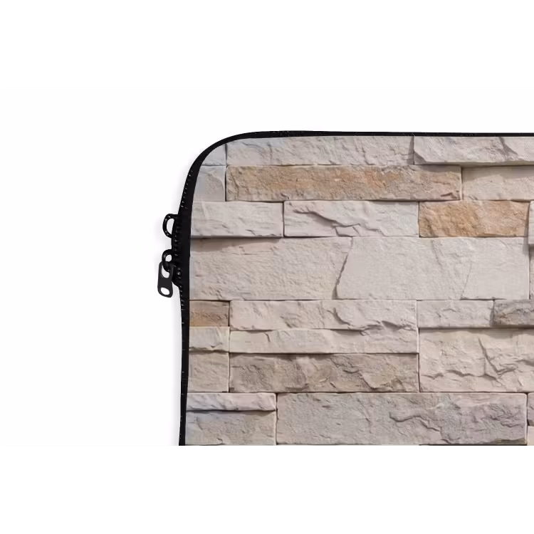 Steen - Muur - Textuur - Rustiek - Beige laptophoes neopreen klein -detail