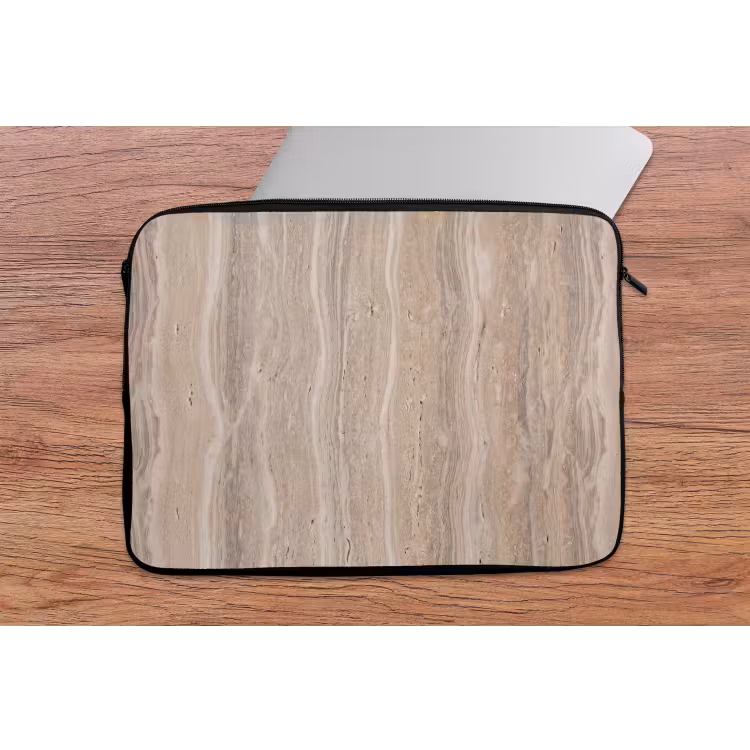 Steen - Patroon - Textuur - Natuurlijk - Beige laptophoes neopreen klein -tafel