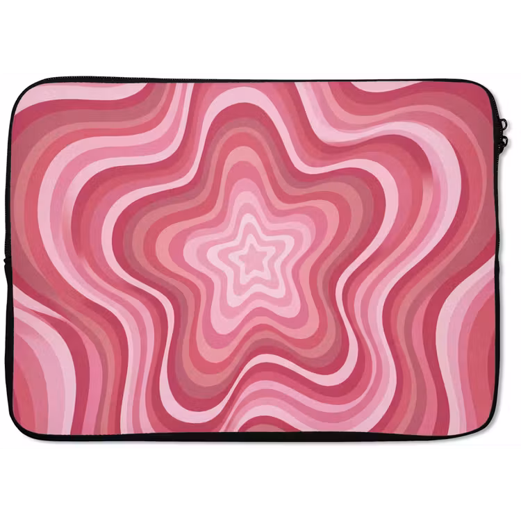 Ster - Golvend - Abstract - Roze laptophoes neopreen klein -zkaufland3dotto