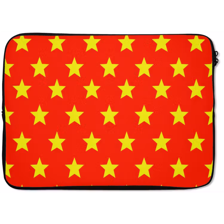 Ster - Patroon - Geel laptophoes neopreen klein 279 -zkaufland3dotto
