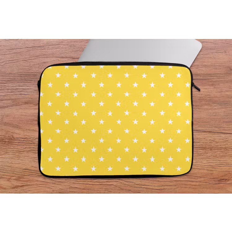 Sterren - Patroon - Minimalistisch - Geel laptophoes neopreen klein 279 -tafel