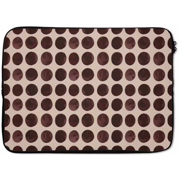 Stippen - Patroon - Bruin laptophoes neopreen klein 279 -zkaufland3dotto