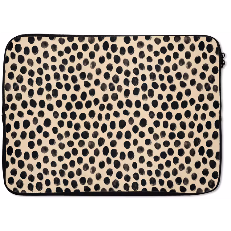 Stippen - Patroon - Zwart laptophoes neopreen klein 279 -zkaufland3dotto