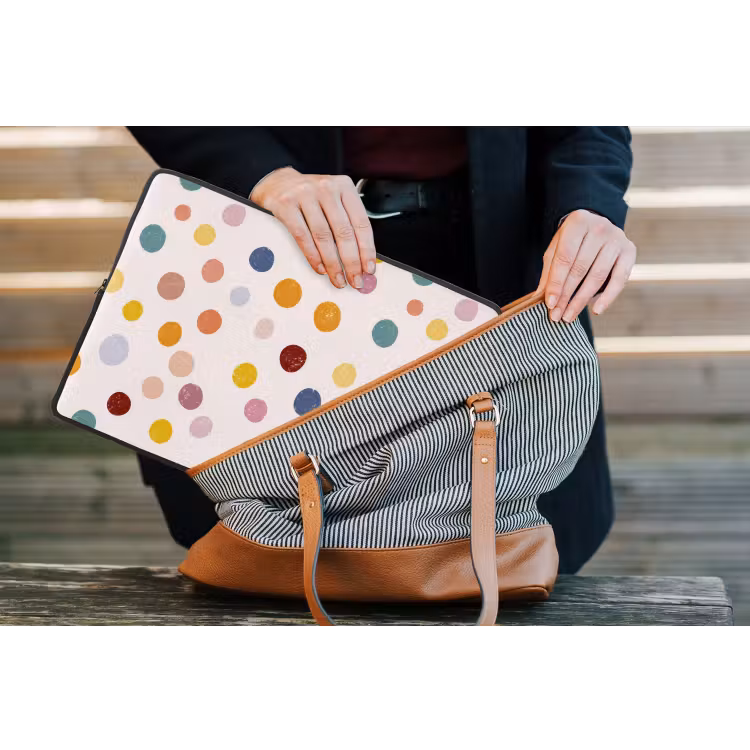 Stippen - Subtiel - Kleurrijk laptophoes neopreen klein 279 -tas