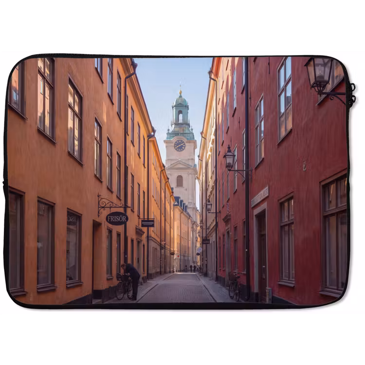 Straat - Klokkentoren - Stad - Architectuur - Historisch laptophoes neopreen klein -zkaufland3dotto
