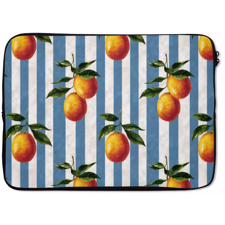 Strepen - Citroen - Blauw laptophoes neopreen klein 279 -zkaufland3dotto