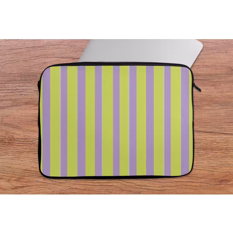 Strepen - Patroon - Groen laptophoes neopreen klein 279 -tafel