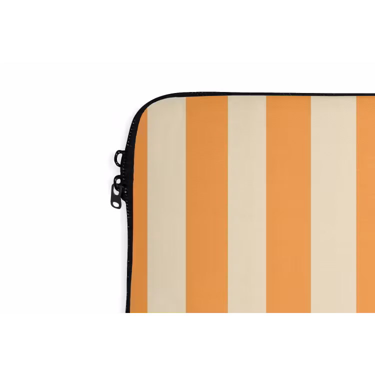 Strepen - Patroon - Oranje laptophoes neopreen klein 279 -detail