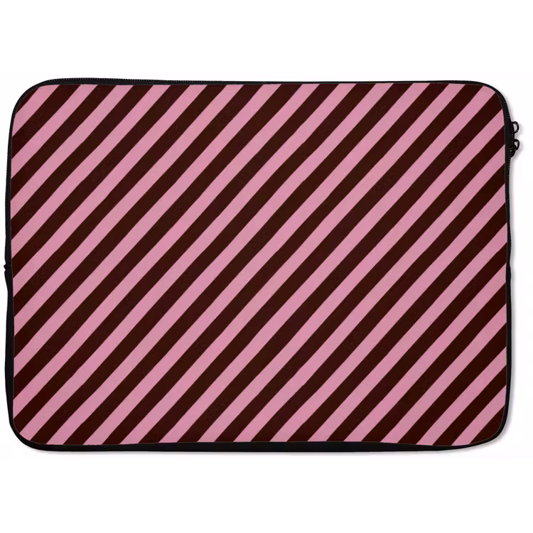Strepen - Roze - Bruin laptophoes neopreen klein 279 -zkaufland3dotto