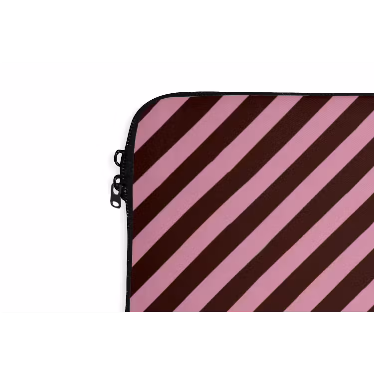 Strepen - Roze - Bruin laptophoes neopreen klein 279 -detail