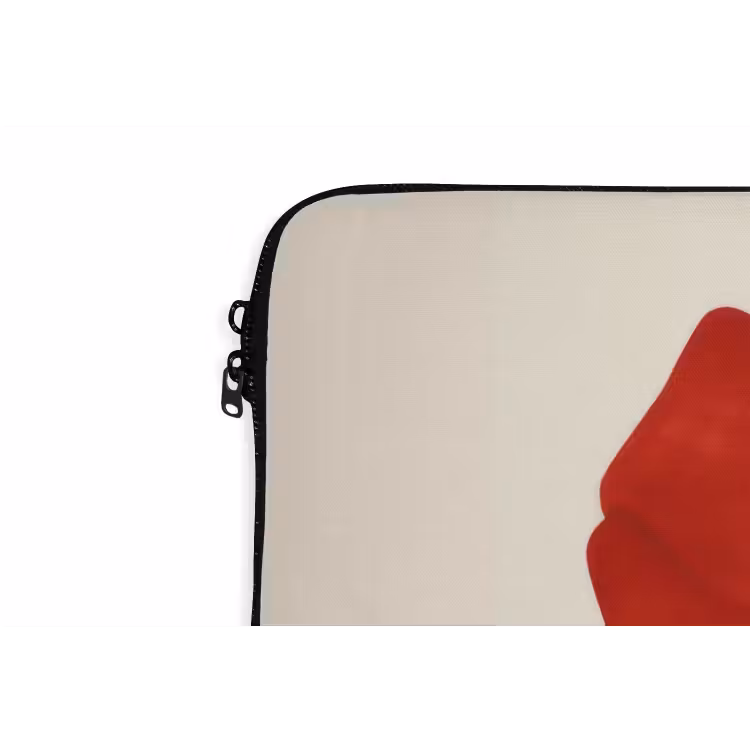 Strik - Symmetrisch - Rood - Lint laptophoes neopreen klein -detail