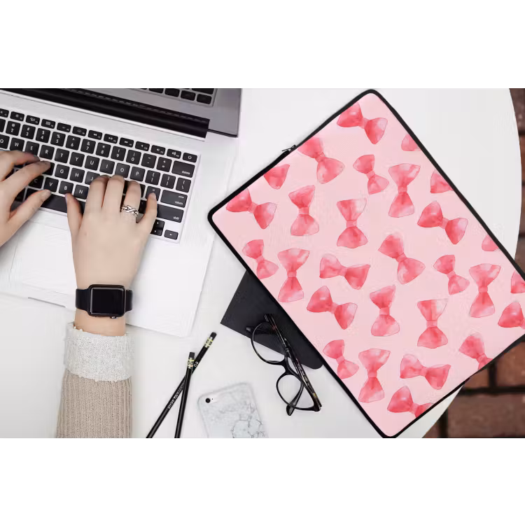 Strikken - Aquarel - Roze laptophoes neopreen klein 279 -bureau