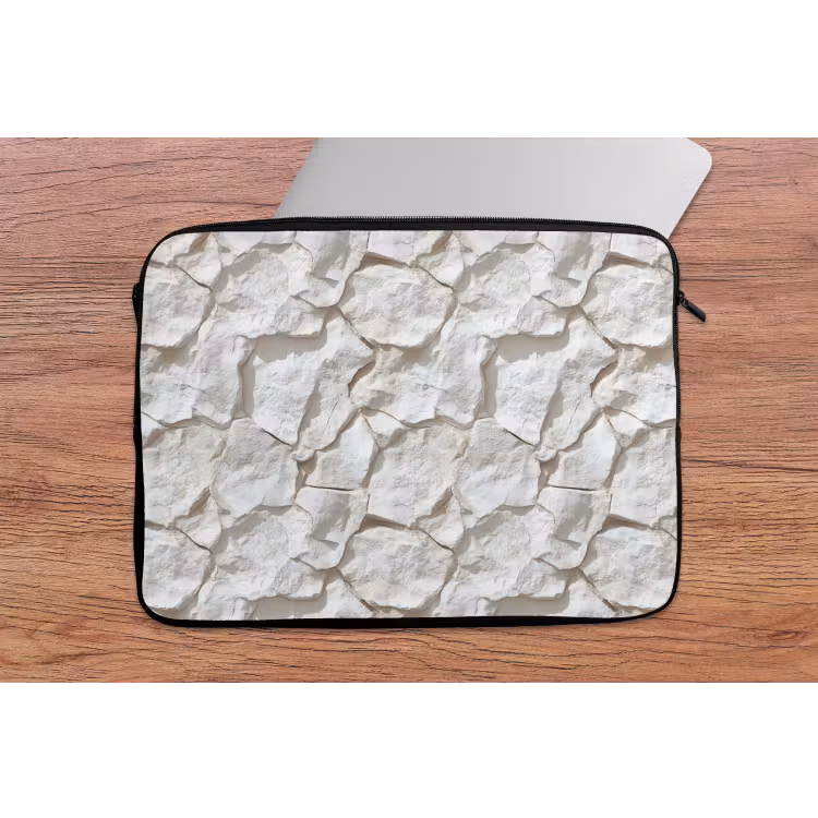 Structuur - Rots - Wit laptophoes neopreen klein 279 -tafel