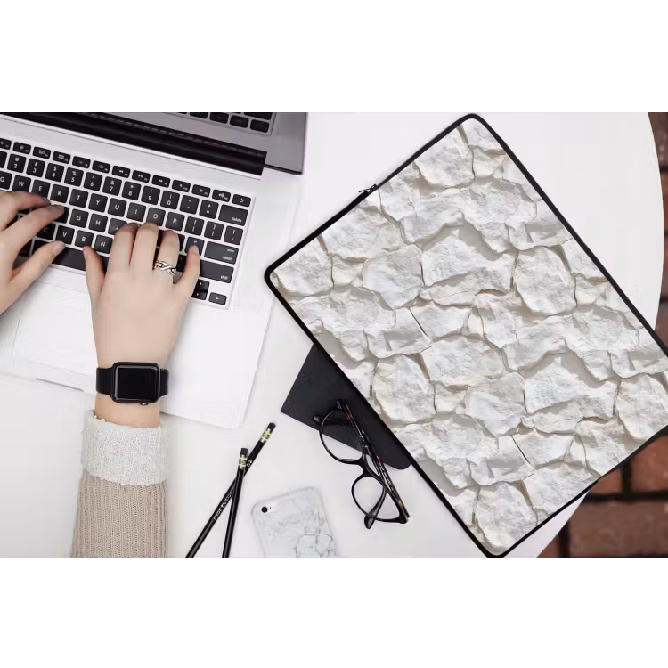 Structuur - Rots - Wit laptophoes neopreen klein 279 -bureau