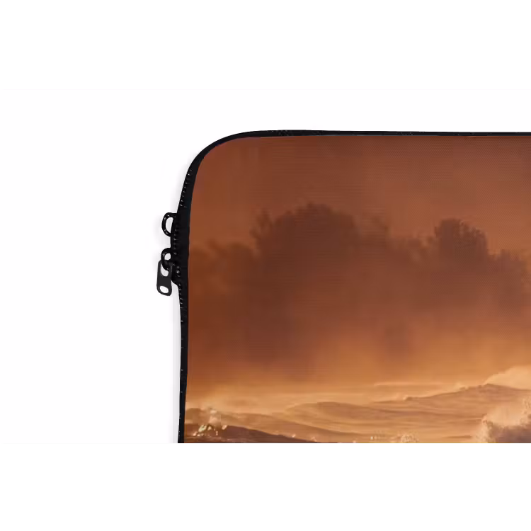 Surfer - Golf - Oceaan - Sport - Oranje laptophoes neopreen klein -detail