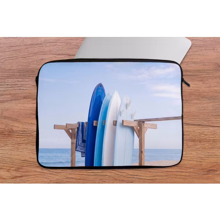 Surfplank - Strand - Zomer - Blauw - Water laptophoes neopreen klein -tafel