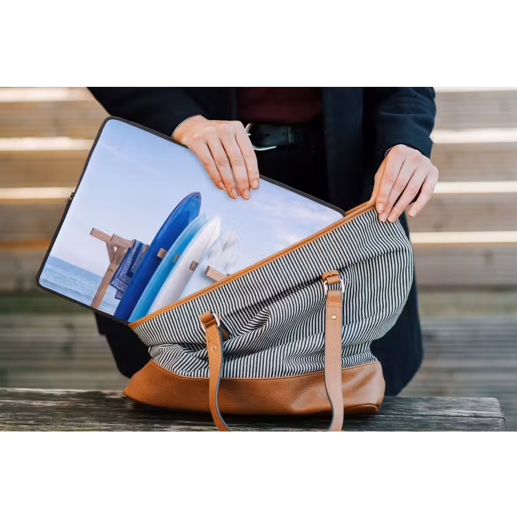 Surfplank - Strand - Zomer - Blauw - Water laptophoes neopreen klein -tas