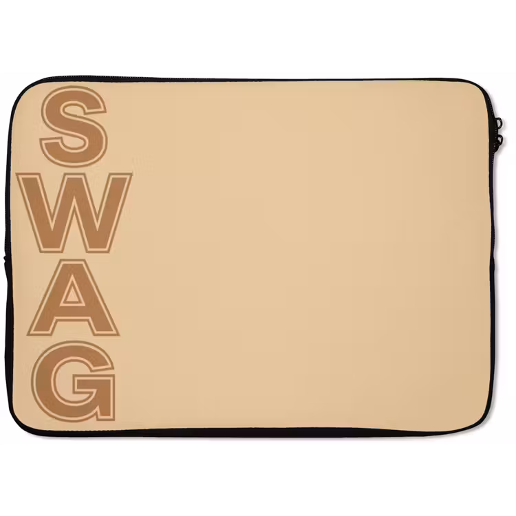 Swag - Bruin - Beige laptophoes neopreen klein -zkaufland3dotto