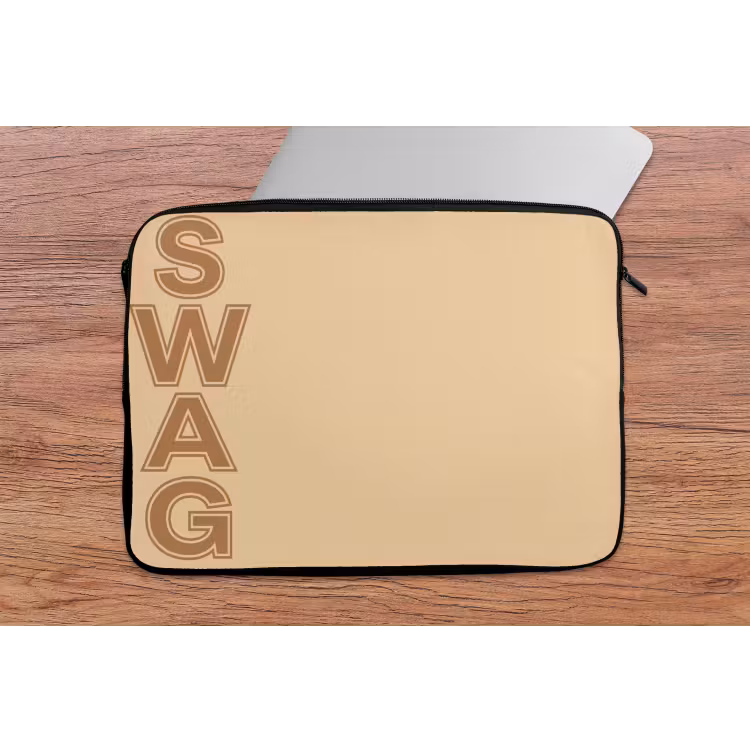Swag - Bruin - Beige laptophoes neopreen klein -tafel