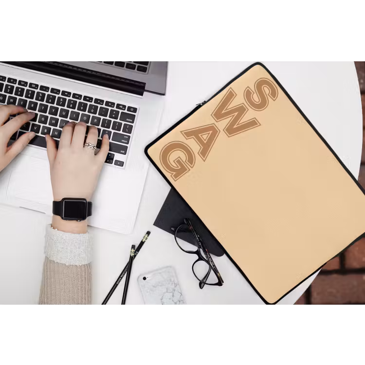 Swag - Bruin - Beige laptophoes neopreen klein -bureau