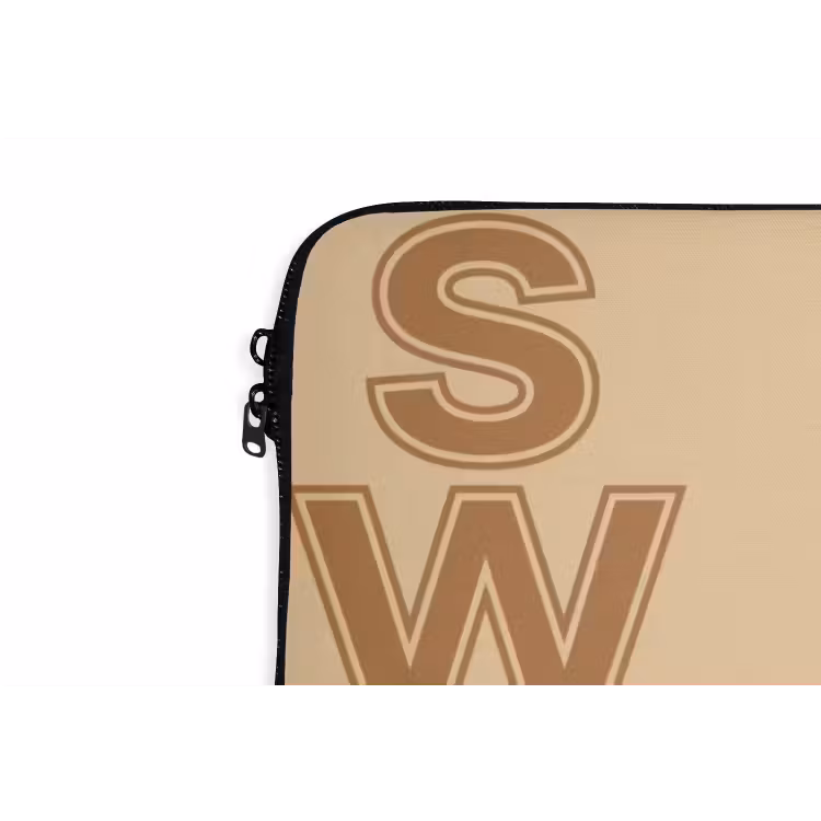 Swag - Bruin - Beige laptophoes neopreen klein -detail