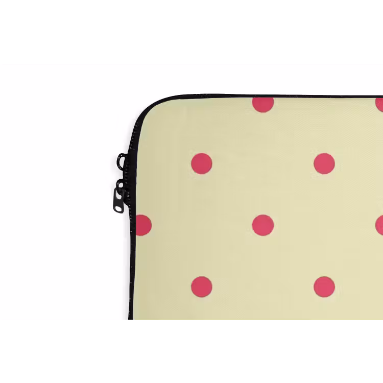 Swag - Roze - Stippen - Geel laptophoes neopreen klein -detail