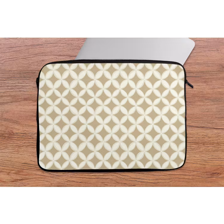 Symmetrisch - Motief - Beige laptophoes neopreen klein 279 -tafel