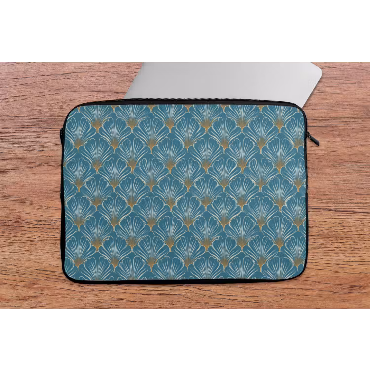 Symmetrisch - Patroon - Blauw laptophoes neopreen klein 279 -tafel