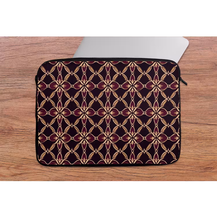 Symmetrisch - Tegel - Burgundy laptophoes neopreen klein 279 -tafel