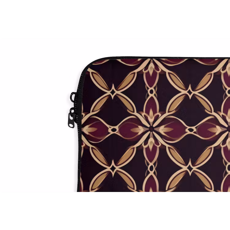 Symmetrisch - Tegel - Burgundy laptophoes neopreen klein 279 -detail