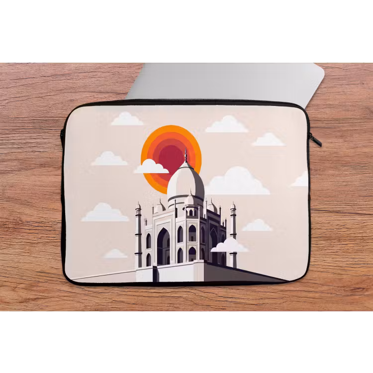 Taj Mahal - Zon - Koepel - Architectuur - India - Grafisch laptophoes neopreen klein -tafel