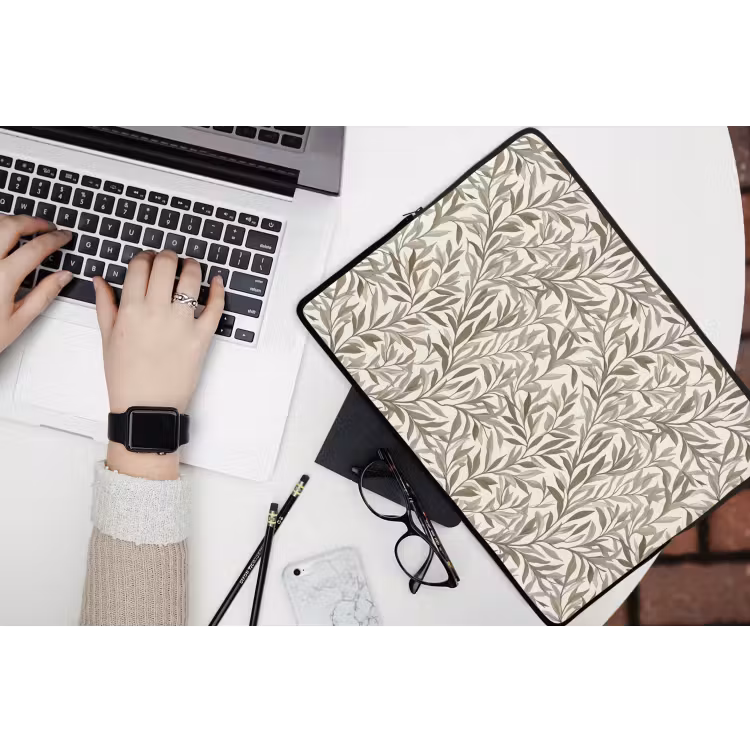 Takken - Botanisch - Taupe laptophoes neopreen klein 279 -bureau