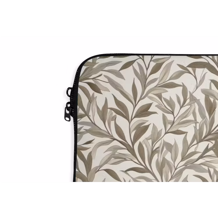 Takken - Botanisch - Taupe laptophoes neopreen klein 279 -detail